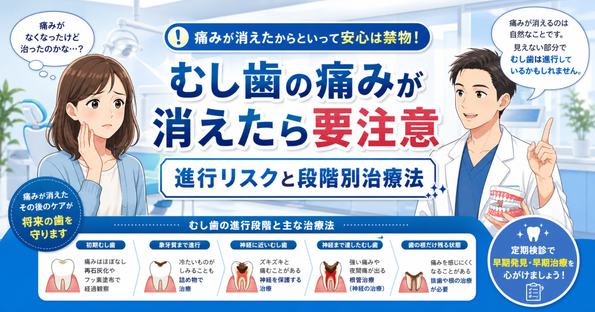 むし歯の痛みが消えたら危険？放置の進行リスクと段階別治療法